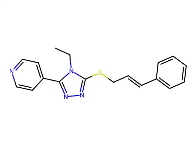 4-[4-Ethyl-5-(3-phenylprop-2-enylsulfanyl)-1,2,4-triazol-3-yl]pyridine structure