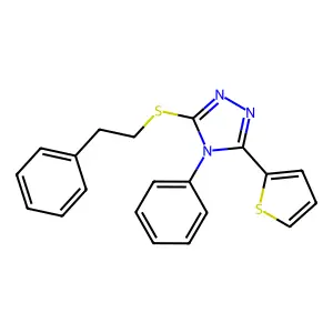 4-phenyl-3-[(2-phenylethyl)sulfanyl]-5-(thiophen-2-yl)-4H-1,2,4-triazole structure