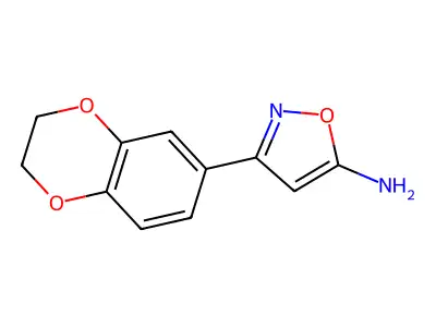 3-(2,3-Dihydro-1,4-benzodioxin-6-yl)-1,2-oxazol-5-amine structure