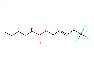 5,5,5-trichloropent-2-enyl N-butylcarbamate structure