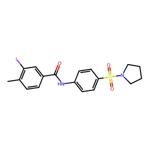3-iodo-4-methyl-N-[4-(1-pyrrolidinylsulfonyl)phenyl]benzamide structure
