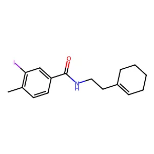 N-[2-(1-cyclohexen-1-yl)ethyl]-3-iodo-4-methylbenzamide structure