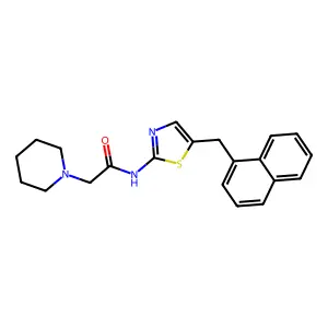 N-[5-(naphthalen-1-ylmethyl)-1,3-thiazol-2-yl]-2-piperidin-1-ylacetamide structure