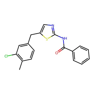 N-[5-(3-chloro-4-methylbenzyl)-1,3-thiazol-2-yl]benzamide structure