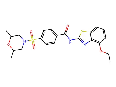 4-((2,6-dimethylmorpholino)sulfonyl)-N-(4-ethoxybenzo[d]thiazol-2-yl)benzamide structure