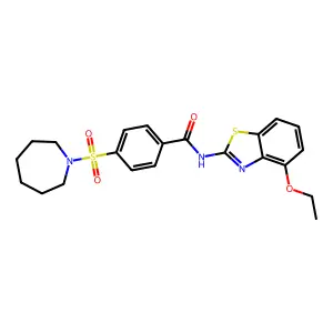 4-(azepan-1-ylsulfonyl)-N-(4-ethoxy-1,3-benzothiazol-2-yl)benzamide structure