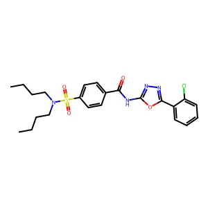 N-[5-(2-chlorophenyl)-1,3,4-oxadiazol-2-yl]-4-(dibutylsulfamoyl)benzamide structure