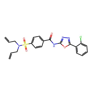 N-(5-(2-chlorophenyl)-1,3,4-oxadiazol-2-yl)-4-(N,N-diallylsulfamoyl)benzamide structure