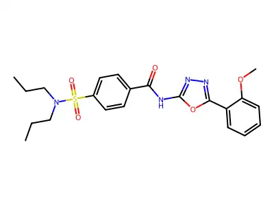 4-(dipropylsulfamoyl)-N-[5-(2-methoxyphenyl)-1,3,4-oxadiazol-2-yl]benzamide structure