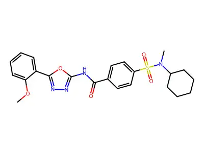 4-[cyclohexyl(methyl)sulfamoyl]-N-[5-(2-methoxyphenyl)-1,3,4-oxadiazol-2-yl]benzamide structure
