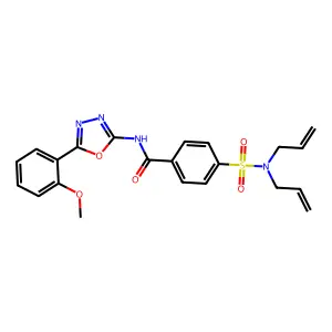 4-(N,N-diallylsulfamoyl)-N-(5-(2-methoxyphenyl)-1,3,4-oxadiazol-2-yl)benzamide structure