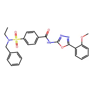 4-[benzyl(ethyl)sulfamoyl]-N-[5-(2-methoxyphenyl)-1,3,4-oxadiazol-2-yl]benzamide structure