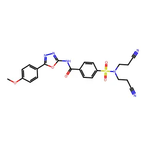 4-[bis(2-cyanoethyl)sulfamoyl]-N-[5-(4-methoxyphenyl)-1,3,4-oxadiazol-2-yl]benzamide structure