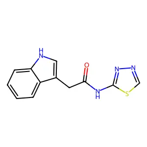 2-(1H-indol-3-yl)-N-(1,3,4-thiadiazol-2-yl)acetamide structure