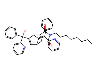 5-Norbornene-2,3-dicarboximide, 5-(alpha-hydroxy-alpha-2-pyridylbenzyl)-N-octyl-7-(alpha-2-pyridylbenzylidene)-, endo- structure