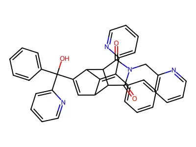 5-Norbornene-2,3-dicarboximide, 5-(alpha-hydroxy-alpha-2-pyridylbenzyl)-7-(alpha-2-pyridylbenzylidene)-N-(2-pyridylmethyl)-, endo- structure
