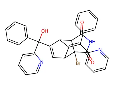 5-Norbornene-2,3-dicarboximide, 2-bromo-5-(alpha-hydroxy-alpha-2-pyridylbenzyl)-7-(alpha-2-pyridylbenzylidene)-, endo- structure