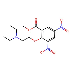 Benzoic acid, 2-(2-(diethylamino)ethoxy)-3,5-dinitro-, methyl ester structure