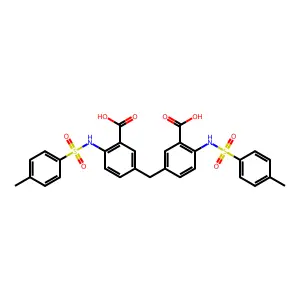 Benzoic acid, 3,3'-methylenebis[6-[[(4-methylphenyl)sulfonyl]amino]- structure