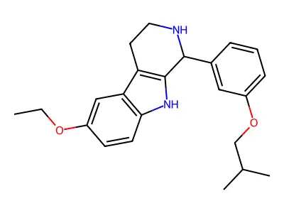 6-ethoxy-1-[3-(2-methylpropoxy)phenyl]-2,3,4,9-tetrahydro-1H-pyrido[3,4-b]indole structure