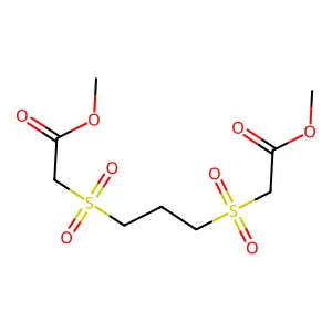 Dimethyl 2,2'-(propane-1,3-diyldisulfonyl)diacetate structure