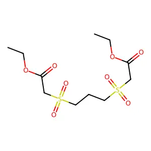 Diethyl 2,2'-(propane-1,3-diyldisulfonyl)diacetate structure