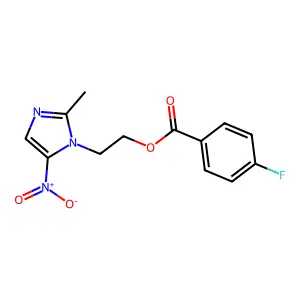 2-(2-methyl-5-nitro-1H-imidazol-1-yl)ethyl 4-fluorobenzoate structure