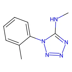 N-methyl-1-(2-methylphenyl)tetrazol-5-amine structure