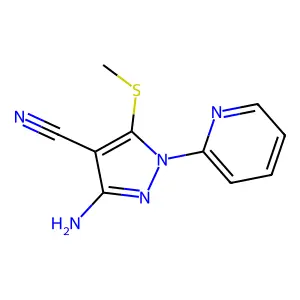 1H-Pyrazole-4-carbonitrile, 3-amino-5-(methylthio)-1-(2-pyridinyl)- structure