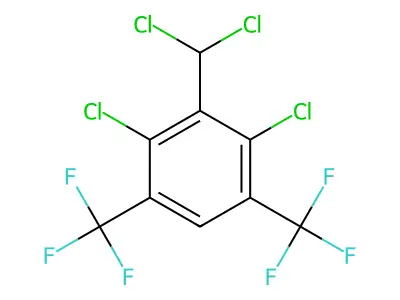 3,5-Bis(trifluoromethyl)-2,6-dichlorobenzal chloride structure
