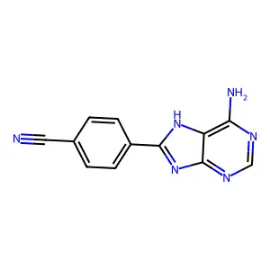 4-(6-amino-7H-purin-8-yl)benzonitrile structure