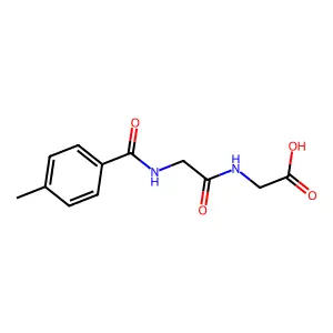 N-(4-methylbenzoyl)glycylglycine structure