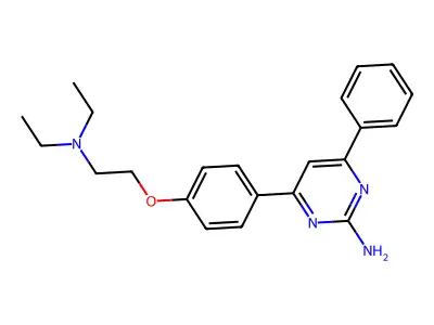 4-[4-[2-(Diethylamino)ethoxy]phenyl]-6-phenyl-2-pyrimidinamine structure