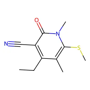 4-Ethyl-1,5-dimethyl-6-methylsulfanyl-2-oxo-pyridine-3-carbonitrile structure