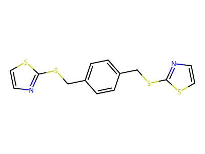 Thiazole, 2,2'-[1,4-phenylenebis(methylenethio)]bis- structure