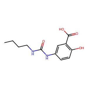 Benzoic acid, 5-[[(butylamino)carbonyl]amino]-2-hydroxy- structure