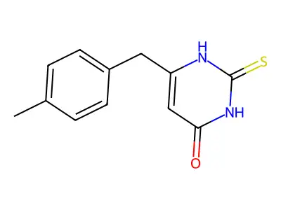 6-[(4-methylphenyl)methyl]-2-sulfanylidene-1H-pyrimidin-4-one structure