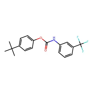 Carbamic acid, [3-(trifluoromethyl)phenyl]-, 4-(1,1-dimethylethyl)phenyl ester structure