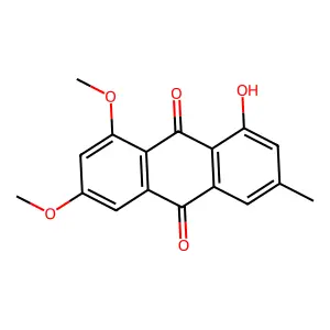 1-Hydroxy-6,8-dimethoxy-3-methyl-9,10-anthracenedione structure