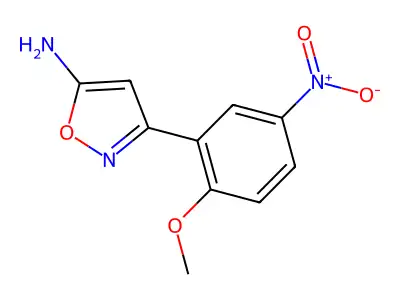 3-(2-Methoxy-5-nitrophenyl)-1,2-oxazol-5-amine structure