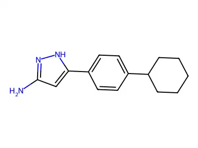 3-(4-cyclohexylphenyl)-1H-pyrazol-5-amine structure