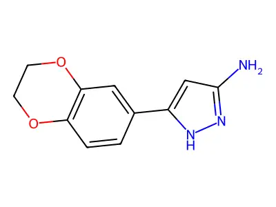 5-(2,3-dihydro-1,4-benzodioxin-6-yl)-1H-pyrazol-3-amine structure