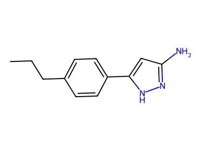 3-(4-propylphenyl)-1H-pyrazol-5-amine structure