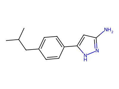 5-(4-Isobutylphenyl)-2H-pyrazol-3-ylamine structure