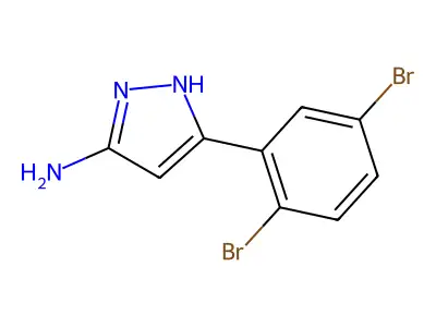 3-(2,5-dibromophenyl)-1H-pyrazol-5-amine structure