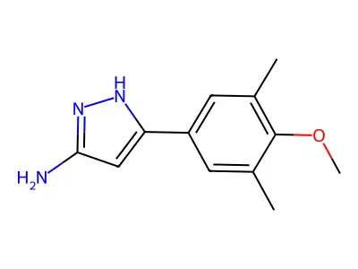5-(4-methoxy-3,5-dimethylphenyl)-1H-pyrazol-3-amine structure
