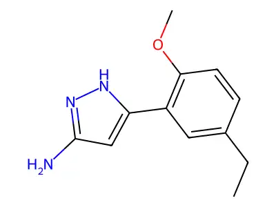 5-(5-ethyl-2-methoxyphenyl)-1H-pyrazol-3-amine structure