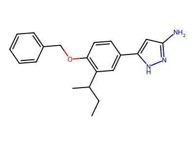 3-[4-(benzyloxy)-3-sec-butylphenyl]-1H-pyrazol-5-amine structure