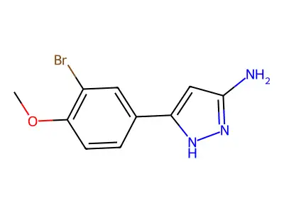 5-(3-bromo-4-methoxyphenyl)-1H-pyrazol-3-amine structure