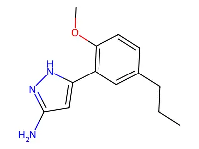 3-(2-methoxy-5-propylphenyl)-1H-pyrazol-5-amine structure